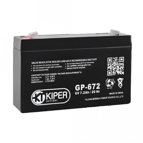 Аккумуляторная батарея Kiper GP-672 6V/7.2Ah