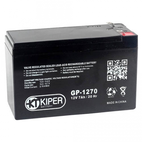 Аккумуляторную батарею Kiper GP-1270 F1 12V 7.0Ah/20Hr